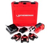 Rothenberger Romax Compact TT 18V Li-ion juego de herramientas de prensado (1x batería de 2,0 Ah) incl. TH16-20-26 en maletín - 1000002120