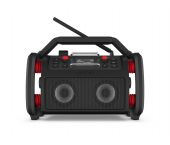 PerfectPro ROCKPRO Radio de construcción a batería y a la red eléctrica - FM - Entrada AUX - Negro